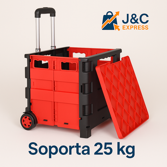 🛒✨ Carrito Plegable Multiusos Rojo